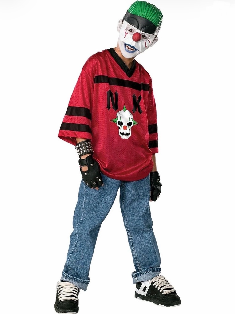 Red Clown Skull Kids Costume Jersey
